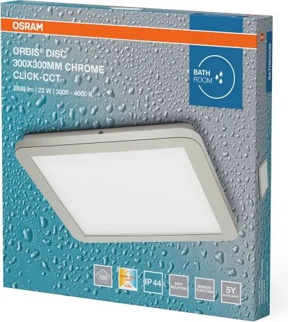 Osram - Plafoniera LED per bagno ORBIS DISC LED/22W/230V 30x30 cm IP44 acciaio inox