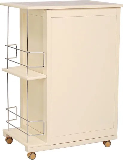 Carrello da cucina GIADA con 4 cassetti e portabottiglie Avorio