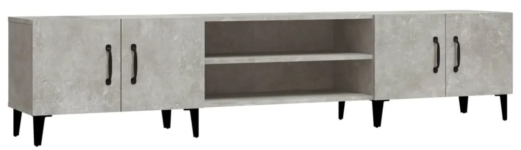 Mobile porta tv grigio cemento 180x31,5x40 cm legno multistrato