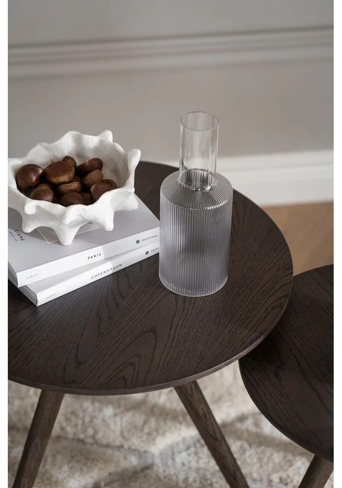 Tavolino rotondo con piano in rovere ø 50 cm Yumi - Rowico