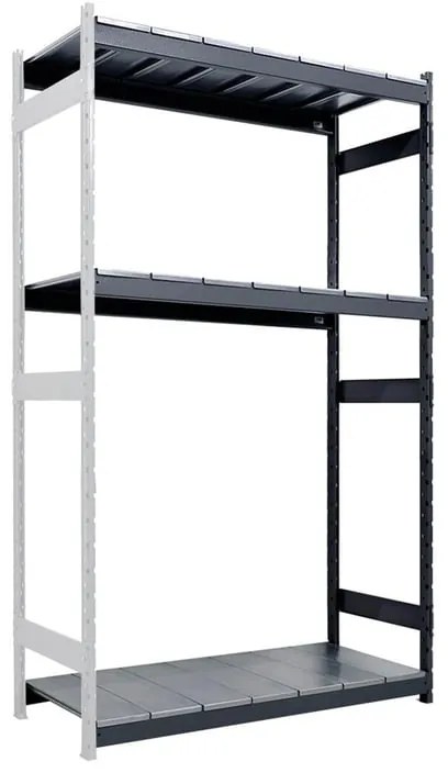 Estensione per scaffale in acciaio Kompos  L 180 x  H 200 x  P 80 cm grigio / argento verniciato