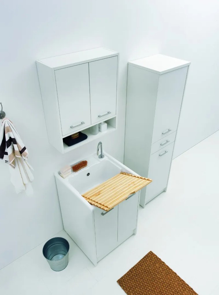 Mobile Lavatoio 60x60 a 2 ante con vasca lavapanni 60x60 cm Bianco Domestica DL6060B Colavene