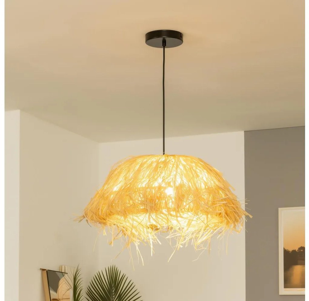 Brilagi - Lampadario LED sospeso su cavo CERIA BOHO 1xE27/40W/230V Ø 40 cm in rafia