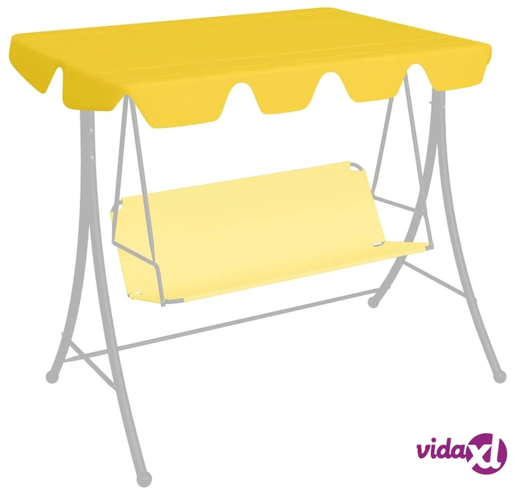 vidaXL Baldacchino per Dondolo Giardino Giallo 150/130x70/105 cm