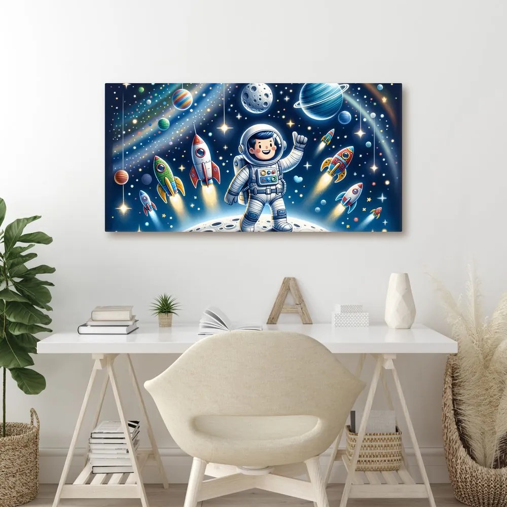 Quadro su tela – Avventura galattica per un piccolo eroe