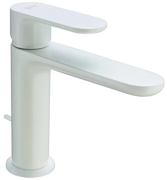 Rubinetto per lavabo a canna bassa PLANO bianco verniciato opaco HUBER H 15.6 cm