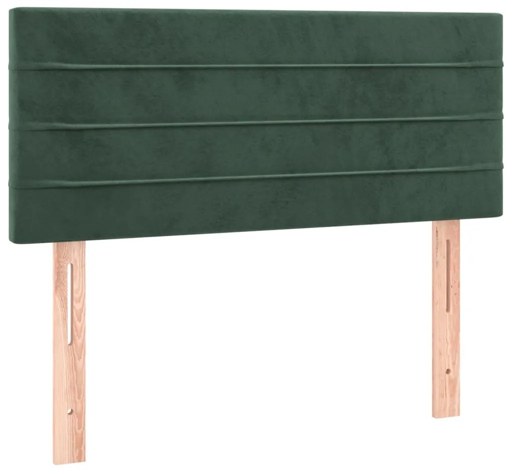 Giroletto a Molle con Materasso Verde Scuro 90x190 cm Velluto