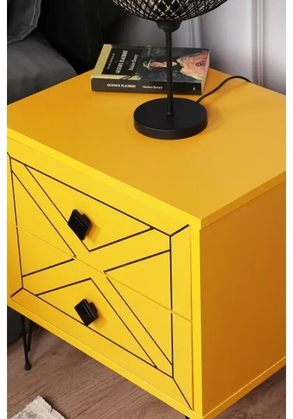Comodino LUNA 55x50 cm giallo