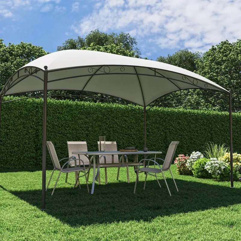 Gazebo Cupola occo in acciaio struttura grigio scuro, copertura bianco L 296 x P 396 x H 267 cm