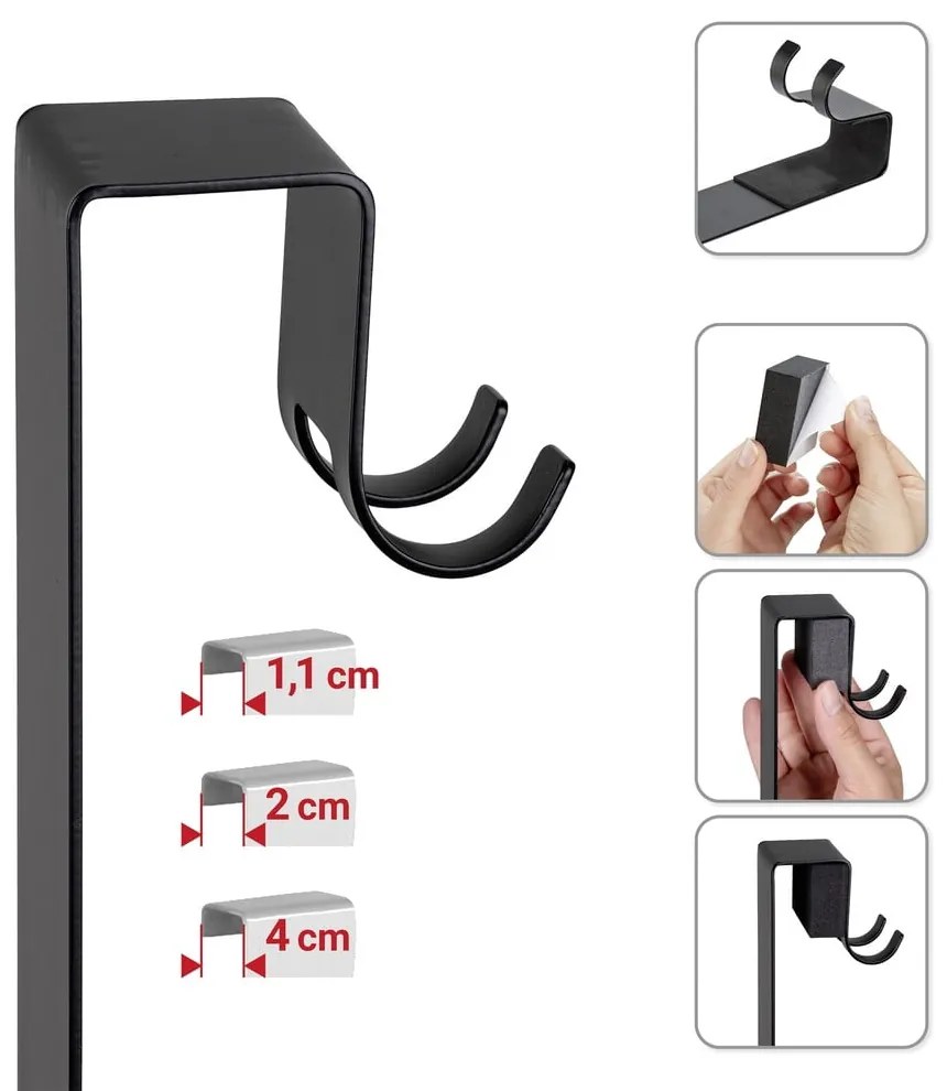 Mensola da bagno da appendere nera in acciaio inox Bribano – Wenko