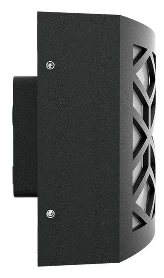 Applique Slim per Esterni con Griglia decorativa IP65 - E27 Nera