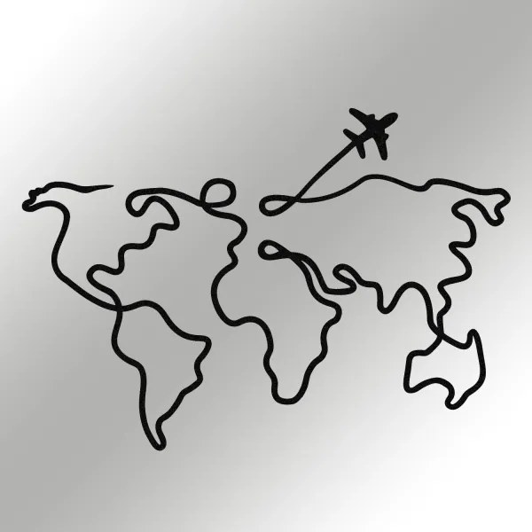 Decorazione da muro 60x42 cm mappa metallo