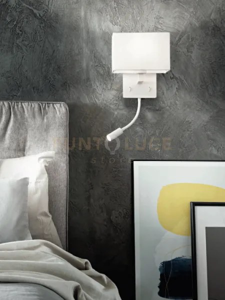 Applique shadow led 3w  1 luce e27 bianco con paralume