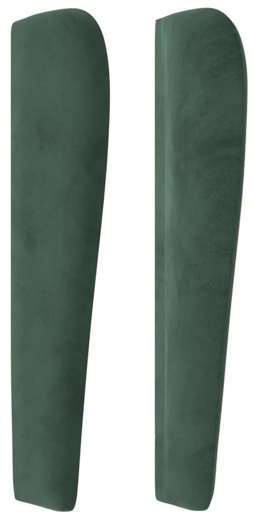 Testiera ad orecchio verde scuro 163x23x118/128cm in velluto