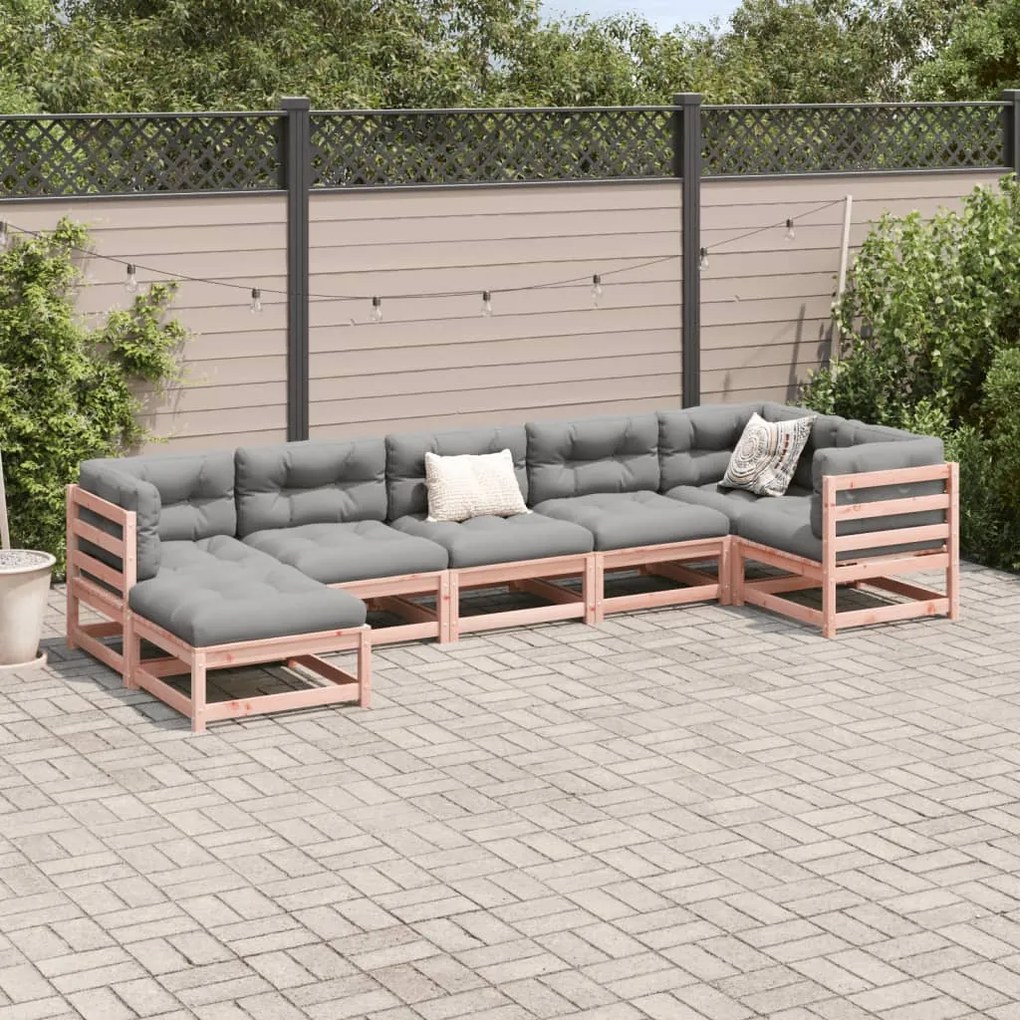 Set divani da giardino 7 pz in legno massello abete douglas