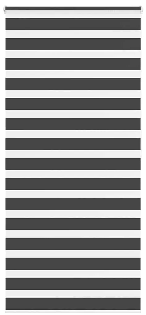 Tenda A Rullo Zebra Nero Larghezza Tessuto 110,9 Cm Poliestere /