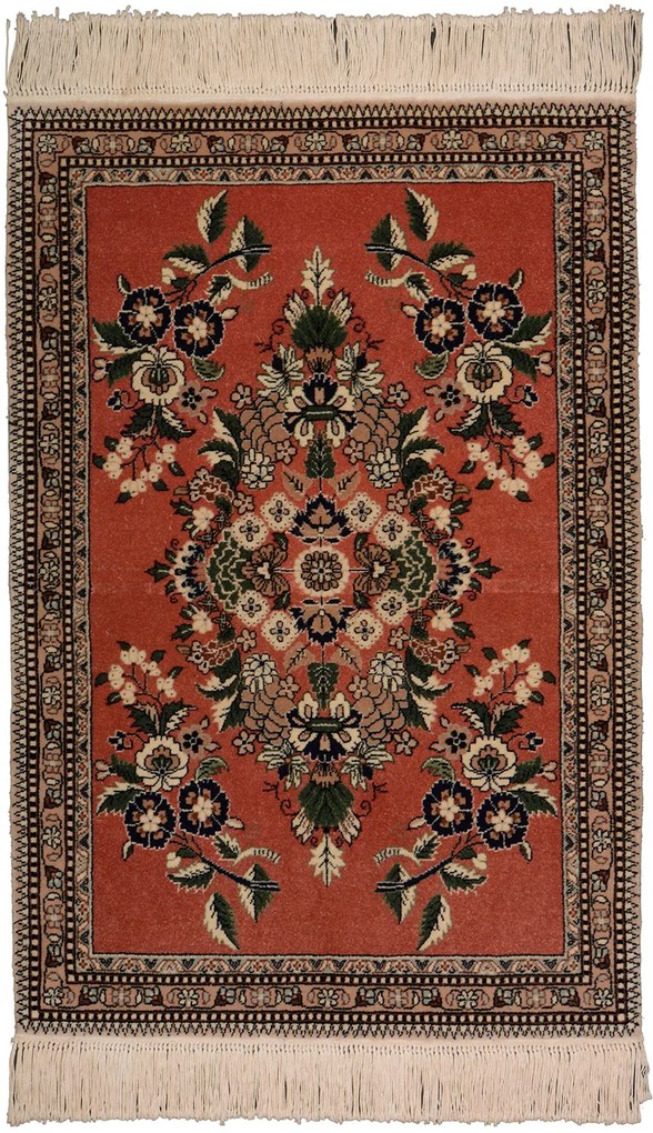 Ghom Tappeto 70 x 100 Rosa (Iran) Annodato A Mano