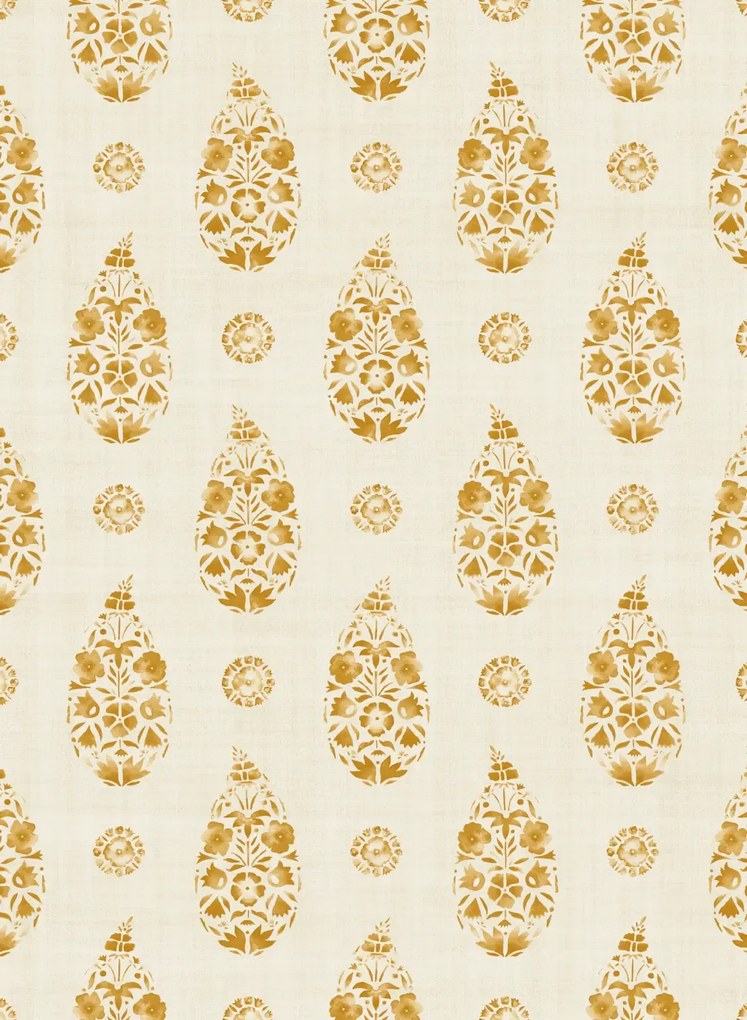 Coordonne Carta da parati Paisley - Curry