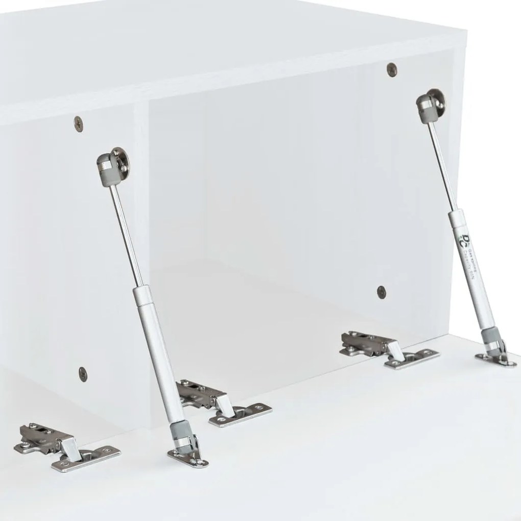 Mobile Porta TV in Legno Multistrato 120x40x34 cm Bianco Lucido