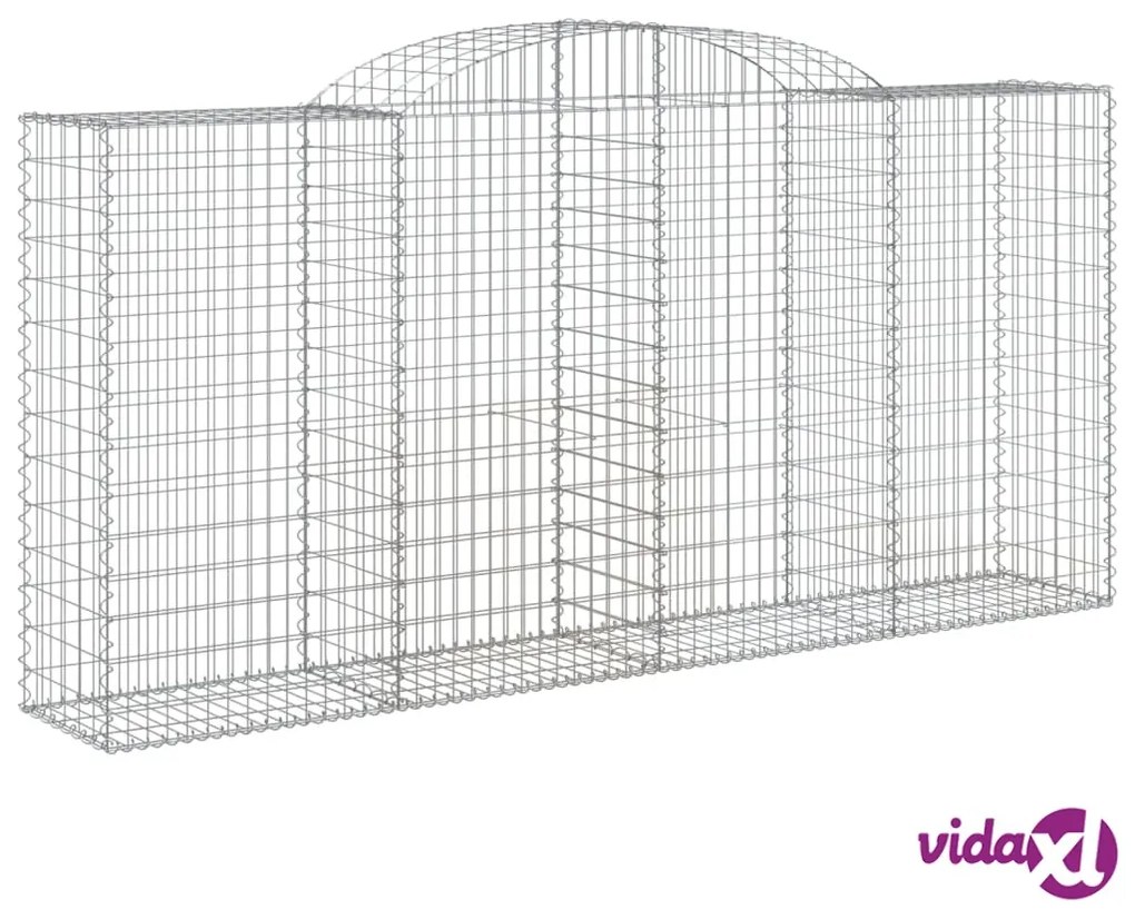 vidaXL Cesti Gabbioni ad Arco 9 pz 300x50x140/160 cm Ferro Zincato