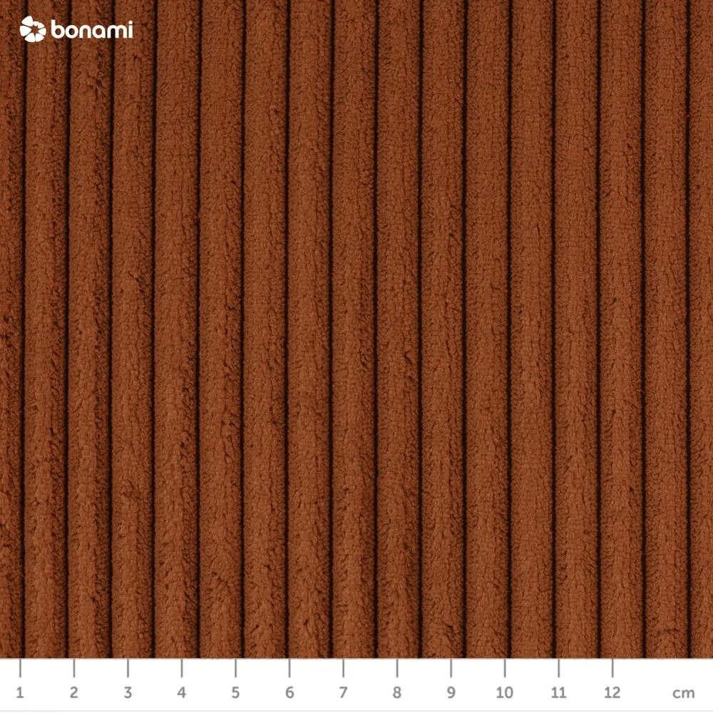 Divano angolare arancione allungabile (con penisola a sinistra/a forma di "U") con rivestimento in velluto a coste Tori – Bonami Selection