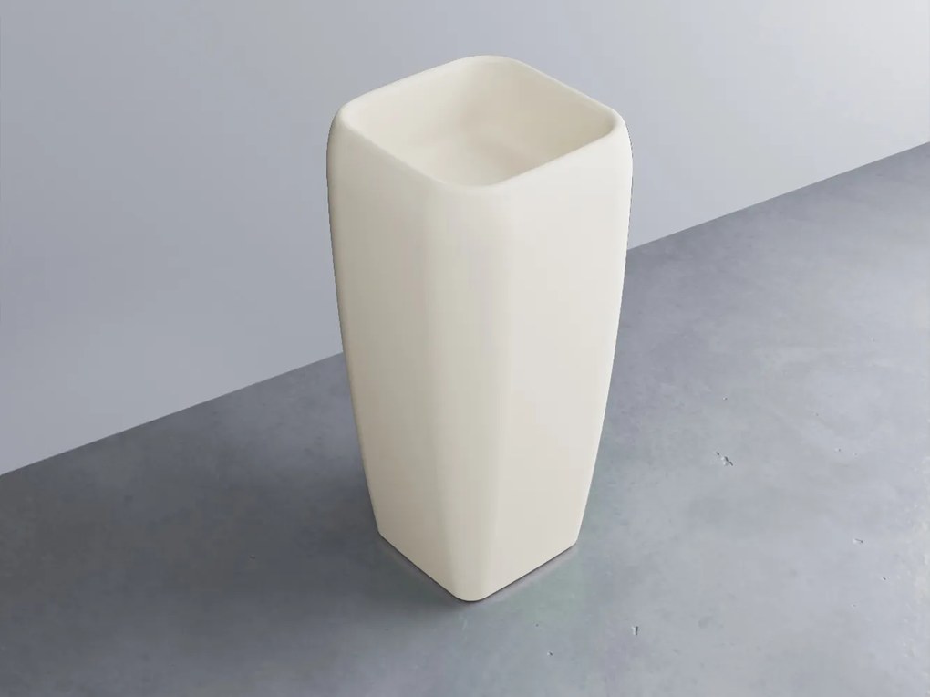 Cielo Shui Lavabo freestanding 40x40 H.85 con scarico a terra senza troppopieno in ceramica talco