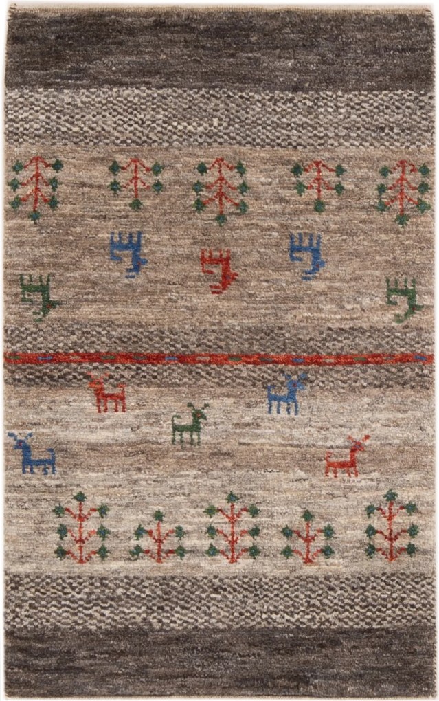 Gabbeh Tappeto persiano 90x60 Marrone (Iran) Annodato A Mano
