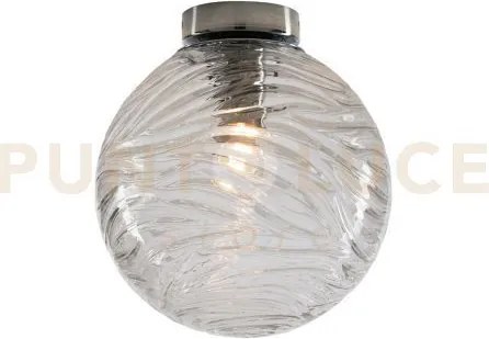 Plafoniera nereide trasparente 1 luce attacco e27 30x30cm in vetro ...
