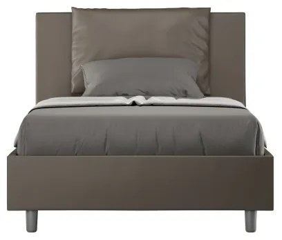 Letto una piazza e mezza senza rete imbottito 120x200 similpelle cappuccino Antea