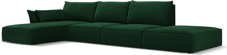Divano angolare verde scuro (con penisola a sinistra/con chaise lounge) con rivestimento in velluto Vanda – Mazzini Sofas