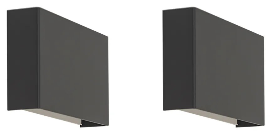 Set di 2 lampade da parete moderne nere - Otan
