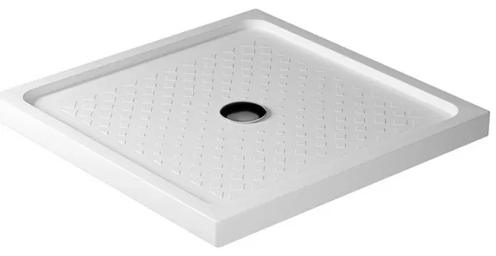 Piatto doccia 80x80 H 6 quadrato in ceramica bianca con antiscivolo