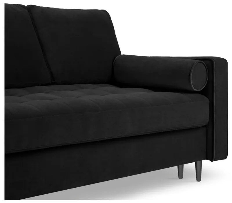 Divano letto in velluto nero Santo - Milo Casa