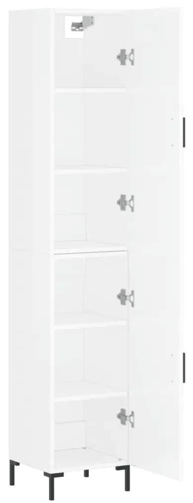 Credenza 34,5x34x180 cm in Legno Multistrato Bianco Lucido