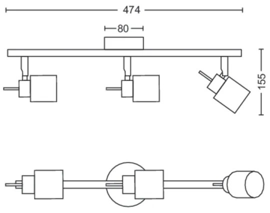 Philips - Faretto MERANTI 3xGU10/35W/230V nero