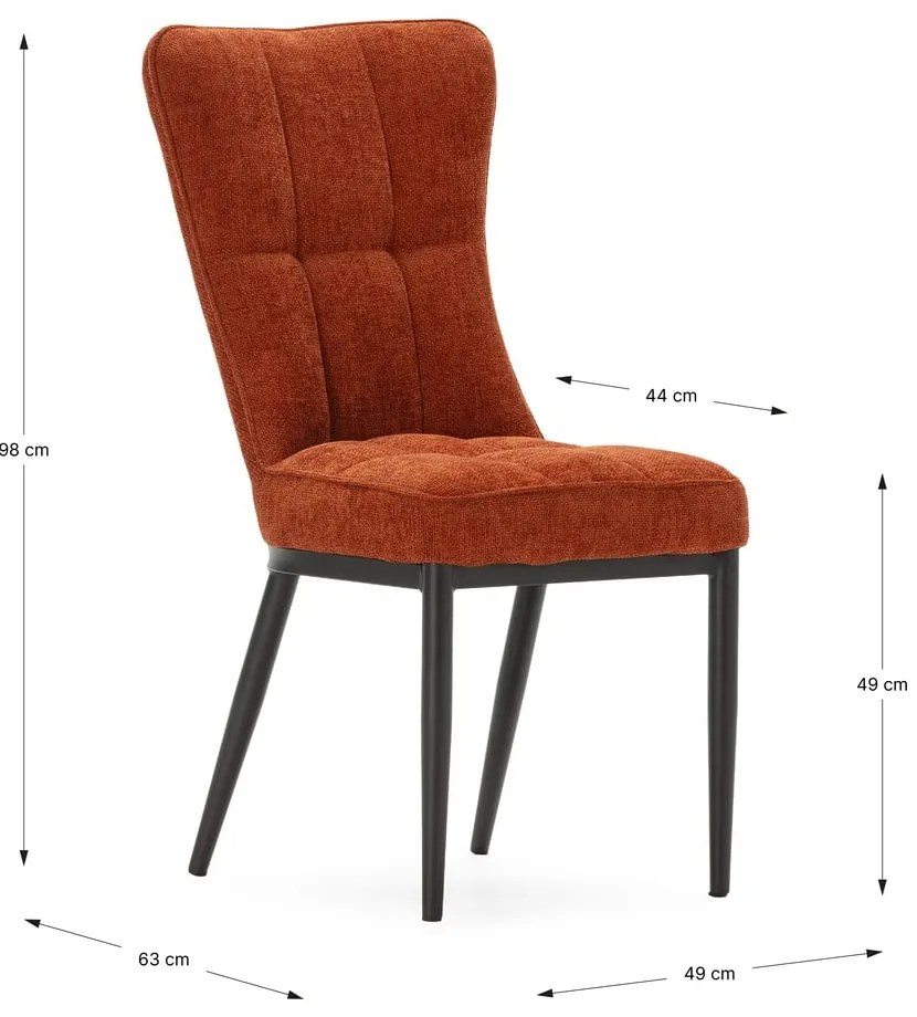 Sedie da pranzo in set color terracotta 2 pz Damon – Marckeric