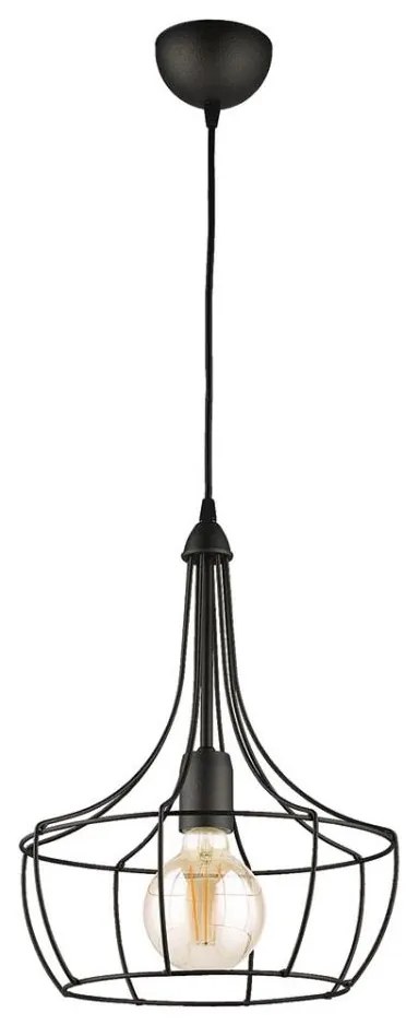 Jupiter 1654 - Lampadario a sospensione con filo FOX 1xE27/60W/230V nero