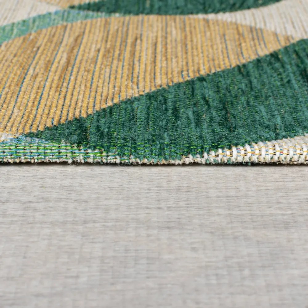 Tappeto giallo-verde 155x230 cm Carlos Circle Geo - Flair Rugs