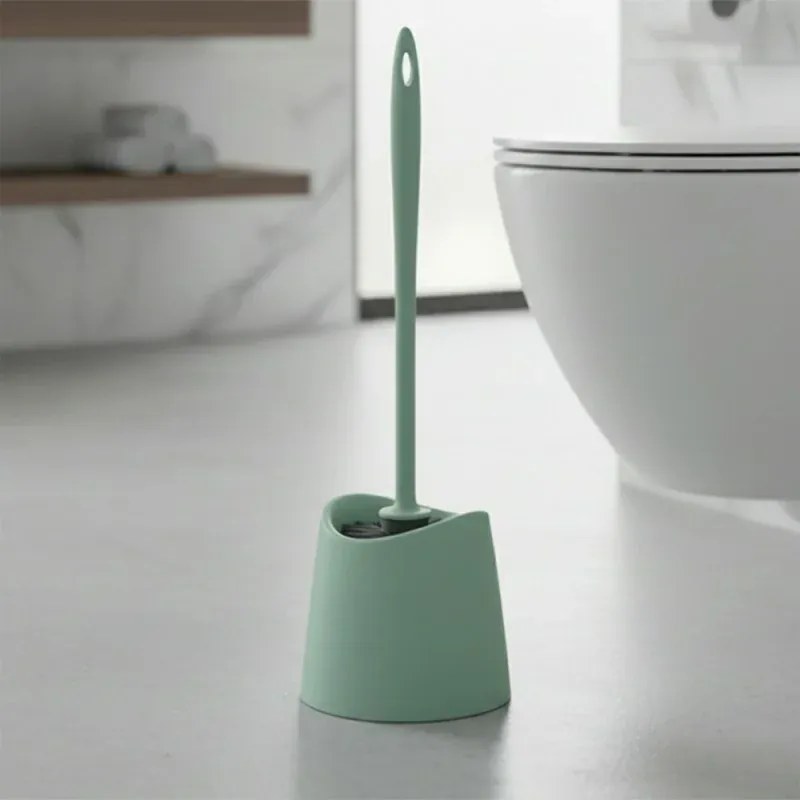 Portascopino wc da appoggio verde con setole nere