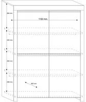 Mobile Alto 4 Porte e 4 Ripiani 118,5x50x140cm TFT Amber Bianco Lucido