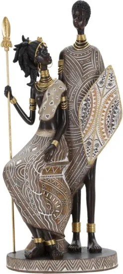 Masai Tribal Famiglia Cm 16,5X11,5X38