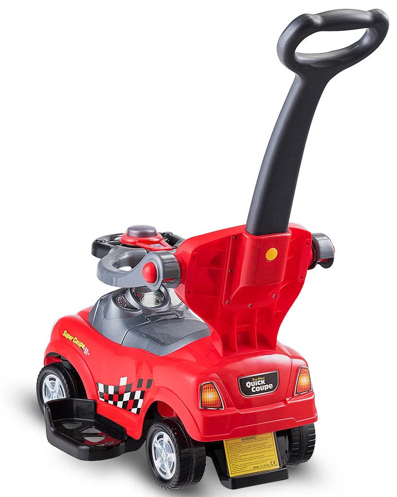 Costway Macchina giocattolo cavalcabile con guardrail staccabili e maniglia clacson, Auto scorrevole per bambini Rosso