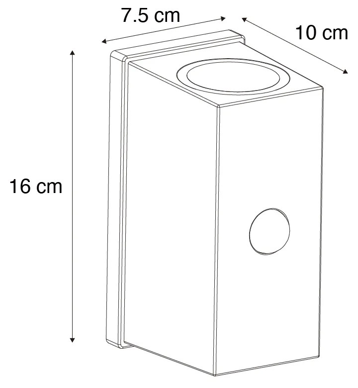Lampada da parete nera con sensore a 4 livelli magnetica incl. LED ricaricabile - Baleno