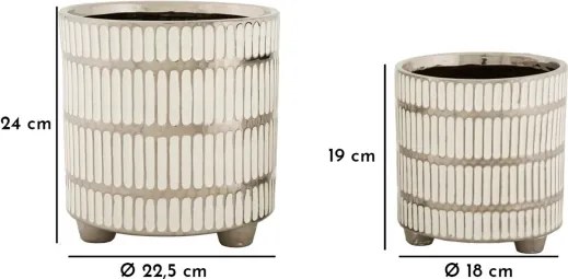 Porta Vasi Coppia Ray Cm Ø 22,5X24-18X19