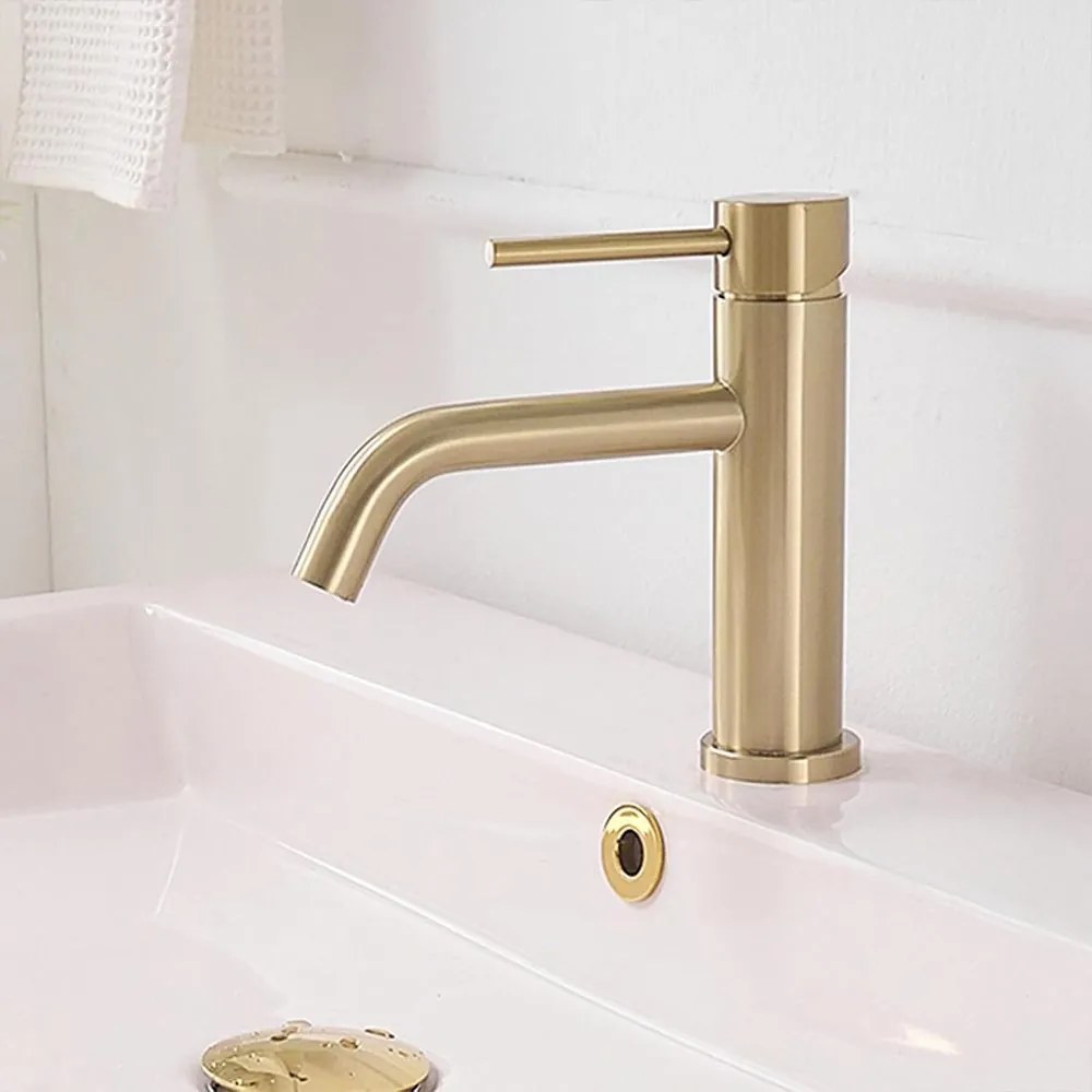 Rubinetto da lavabo Rea Lungo  Gold Brush Low