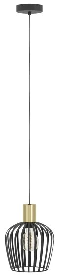 Eglo 901036 - Lampadario a sospensione con filo EMPOLI 1xE27/40W/230V nero/oro