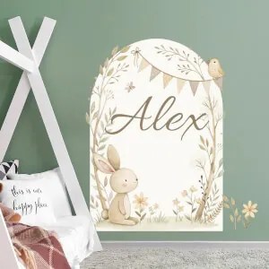 Adesivi murali cameretta bimba - Arco con coniglio | Inspio
