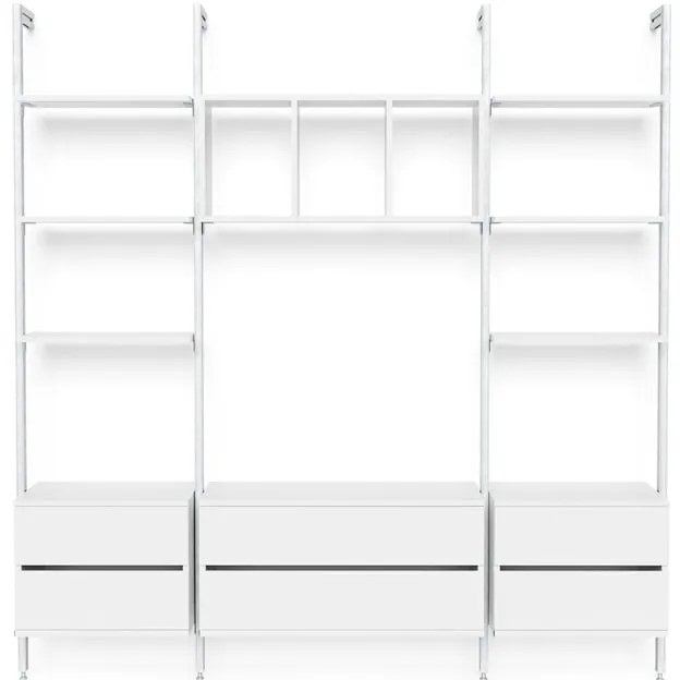 Kit cabina armadio PROJECT KIT LIVING 210X50 CM CLASSIC in alluminio 217.5 x 220 x 50 cm bianco/anodizzato