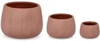 Set 3 Vasi Ribbed Bomb Terracotta Alto