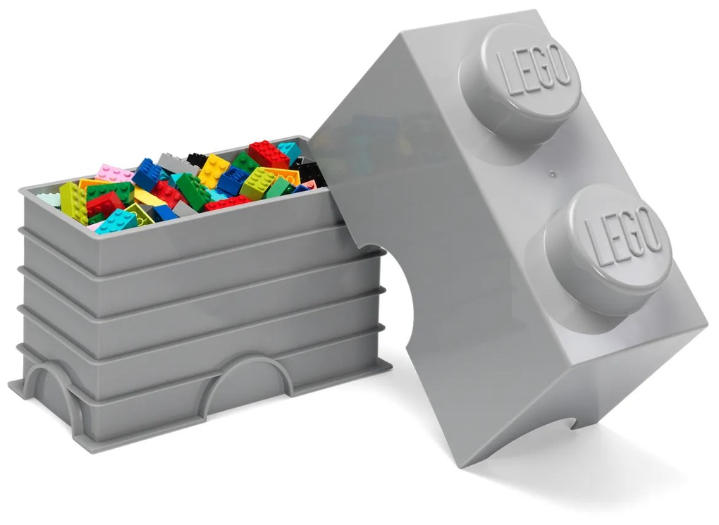 Organizer grigio chiaro 2 mattoncini Lego